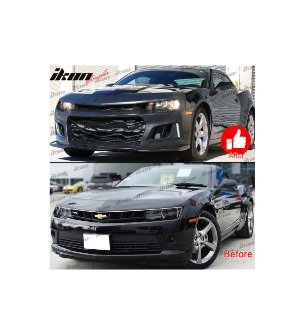 Ikon Motorsports Fits 14-15 Chevy Camaro IKON 6th Gen ZL1 Conversion Front  Bumper